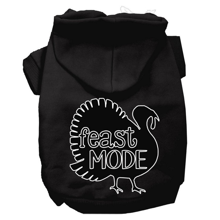 Feast Mode Screen Print Dog Hoodie Black XS